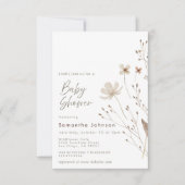 Invitation Baby shower Floral fleur sauvage Boho (Devant)