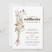 Invitation Baby shower Floral fleur sauvage Boho (Devant)
