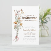 Invitation Baby shower Floral fleur sauvage Boho (Debout devant)