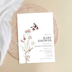 Invitation Baby shower Floral Fleur sauvage Boho