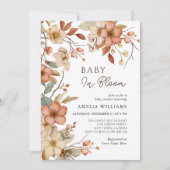 Invitation Baby shower Floral Fleur sauvage Boho (Devant)