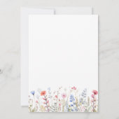 Invitation Baby shower Floral fleur sauvage d'aquarelle bleue (Dos)