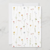 Invitation Baby shower floral Fleur sauvage de fille de la cr (Dos)