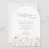 Invitation Baby shower Floral Fleur sauvage Vert Aquarelle (Devant)