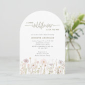 Invitation Baby shower Floral Fleur sauvage Vert Aquarelle (Debout devant)