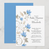Invitation Baby shower Floral Floral moderne (Devant / Derrière)
