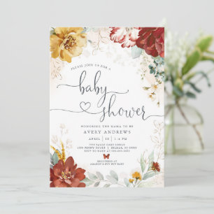 Invitation Baby shower Floral Garden