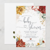 Invitation Baby shower Floral Garden (Devant / Derrière)