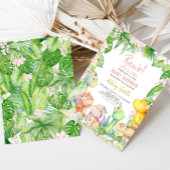 Invitation Baby shower Floral Girl Dinosaur