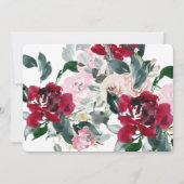 Invitation Baby shower floral gras rouge et rose (Dos)