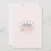 Invitation Baby shower Floral Inv. princesse Couronne argenté (Dos)