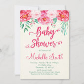 Invitation Baby shower floral, Invitation Baby sho (Devant)