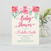 Invitation Baby shower floral, Invitation Baby sho (Debout devant)