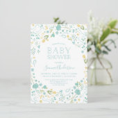 Invitation baby shower - Floral, Invitation person (Debout devant)