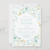 Invitation baby shower - Floral, Invitation person (Devant)