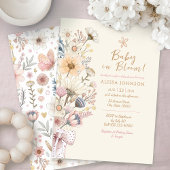 Invitation Baby shower floral jaune