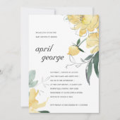 Invitation BABY SHOWER FLORAL JAUNE CLAIR VERT (Devant)