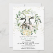 Invitation Baby shower Floral Jaune de verdure (Devant)
