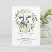 Invitation Baby shower Floral Jaune de verdure (Debout devant)