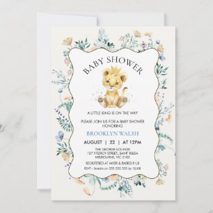 Invitation Baby shower Floral Jaune Moderne