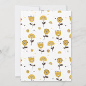 Invitation Baby shower Floral Jaune moderne du milieu du sièc (Dos)