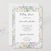 Invitation Baby shower Floral Lavande Lavande Lactée Chic Pea (Devant)