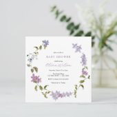 Invitation Baby shower floral Lilac Watercolor (Debout devant)