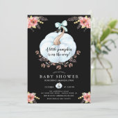 Invitation Baby shower Floral Little Citrouille (Debout devant)