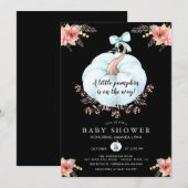 Invitation Baby shower Floral Little Citrouille (Devant / Derrière)