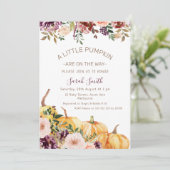 Invitation Baby shower Floral Little Citrouille (Debout devant)