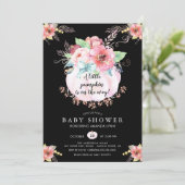Invitation Baby shower Floral Little Citrouille (Debout devant)