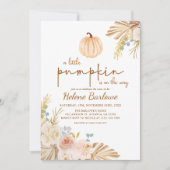 Invitation Baby shower Floral Little Citrouille Boho (Devant)
