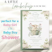 Invitation Baby shower Floral Little Lambchop