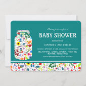 Invitation Baby shower Floral Mason Jar (Devant)