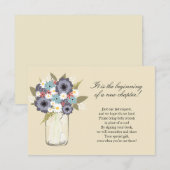 Invitation Baby shower Floral Mason Jar (Devant / Derrière)