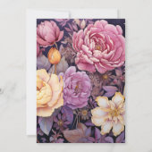 Invitation Baby shower floral mauve et or (Dos)