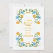 Invitation Baby shower Floral mexicain Fiesta (Devant)