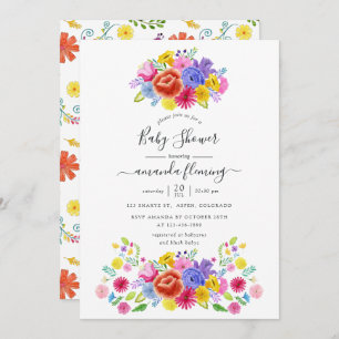 Invitation Baby shower Floral mexicain Fiesta