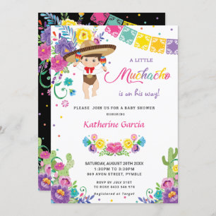 Invitation Baby shower Floral Mexicain Petit Muchacho Garçon