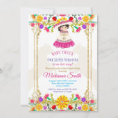 Invitation Baby shower Floral mexicain rose (Devant)