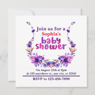 Invitation Baby shower floral mignon personnalisé