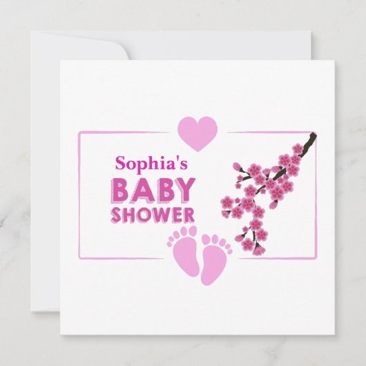 Invitation Baby shower floral mignon personnalisé (Devant)