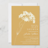 Invitation Baby shower Floral moderne (Devant)