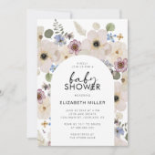 Invitation Baby shower Floral moderne (Devant)