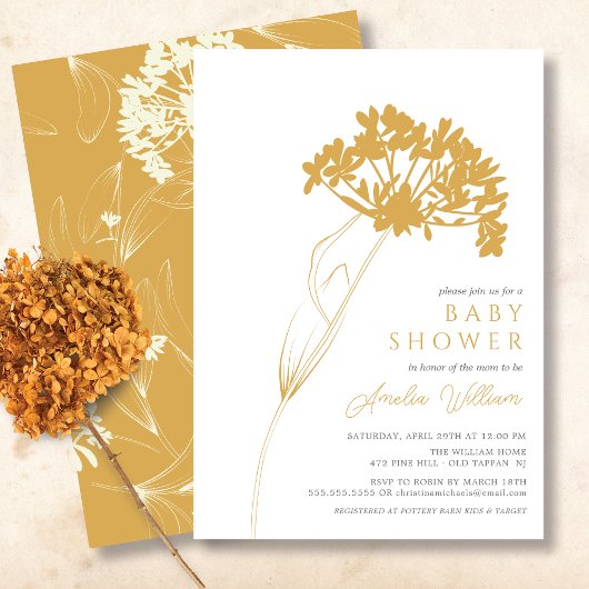 Invitation Baby shower Floral moderne