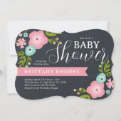 Invitation Baby shower Floral Moderne (Devant)