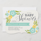 Invitation Baby shower Floral Moderne (Devant)