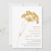 Invitation Baby shower Floral moderne (Devant)