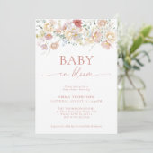 Invitation Baby shower Floral moderne | Baby shower Boho (Debout devant)