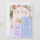 Invitation Baby shower Floral moderne Boho Arch Lavender (Devant)